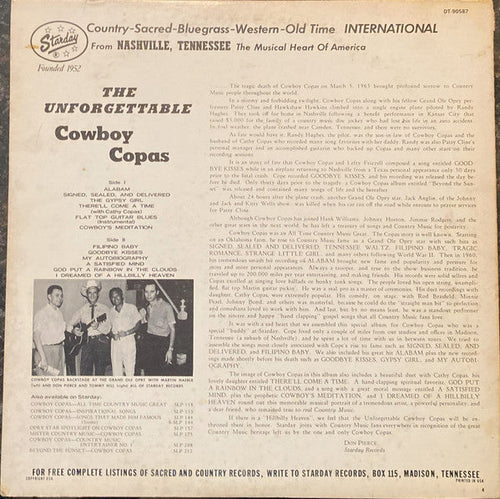 Cowboy Copas - The Unforgettable Cowboy Copas (VG+) (Vinyl LP)