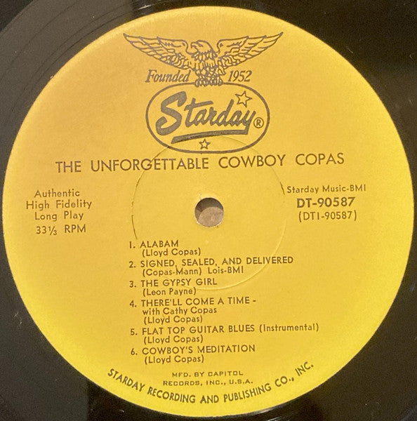 Cowboy Copas - The Unforgettable Cowboy Copas (VG+) (Vinyl LP)