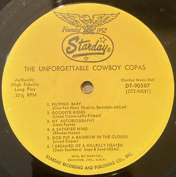 Cowboy Copas - The Unforgettable Cowboy Copas (VG+) (Vinyl LP)