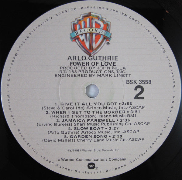 Guthrie, Arlo - Power Of Love (VG+) (Vinyl LP)