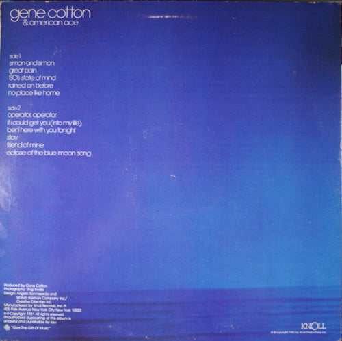 Cotton, Gene - Eclipse Of The Blue Moon (VG+) (Vinyl LP)