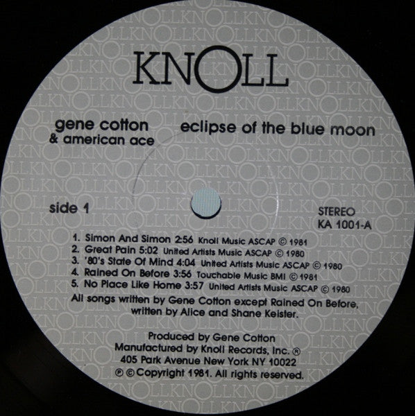 Cotton, Gene - Eclipse Of The Blue Moon (VG+) (Vinyl LP)