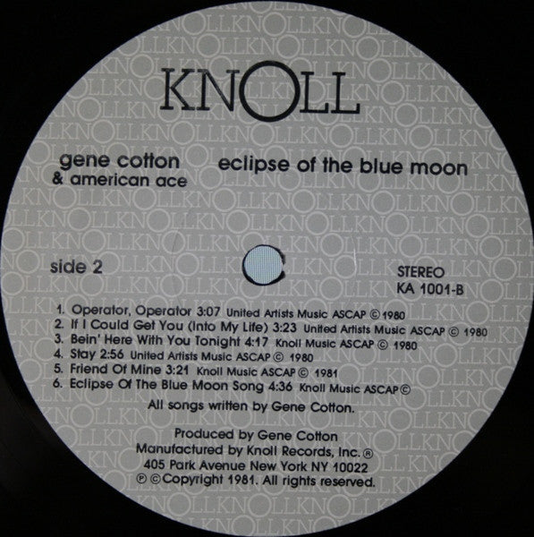 Cotton, Gene - Eclipse Of The Blue Moon (VG+) (Vinyl LP)