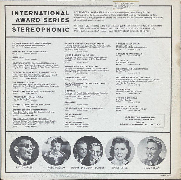 Stewart, Wynn / Webb Pierce - In Person: Country & Western Stars Wynn Stewart  & Webb Pierce (VG) (Vinyl LP)