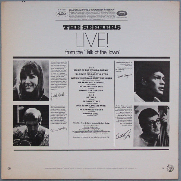 Seekers - Live! (VG+) (Vinyl LP)