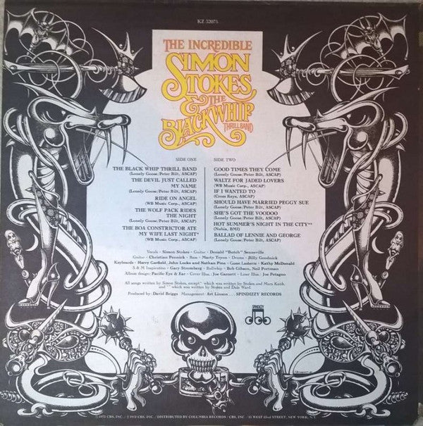 Stokes, Simon & The Black Whip Thrill Band - The Incredible Simon Stokes & The Black  Whip Thrill Band (Vinyl, VG+) (Vinyl LP)