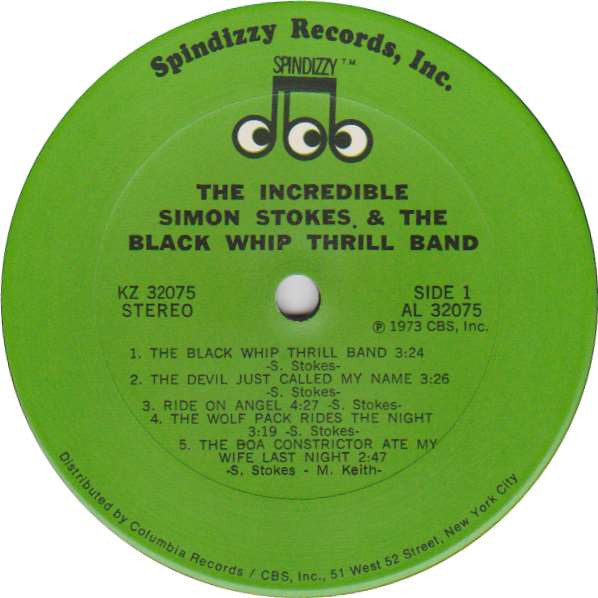 Stokes, Simon & The Black Whip Thrill Band - The Incredible Simon Stokes & The Black  Whip Thrill Band (Vinyl, VG+) (Vinyl LP)