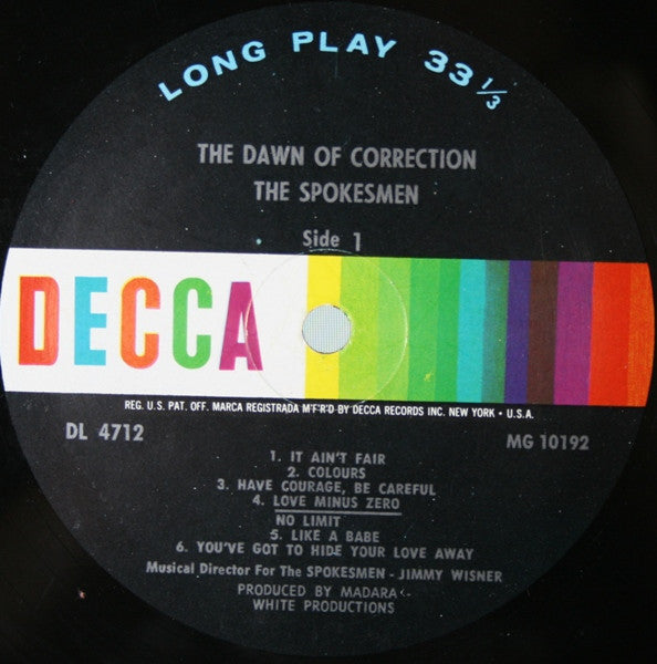 Spokesmen - The Dawn Of Correction (VG+) (Vinyl LP)