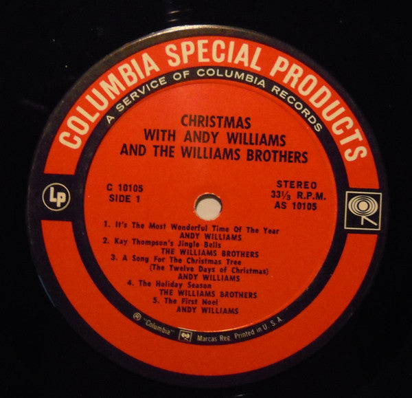 Williams, Andy & The Williams Brothers  - Christmas With Andy Williams And The Williams Brothers (Vinyl, VG+) (Vinyl LP)