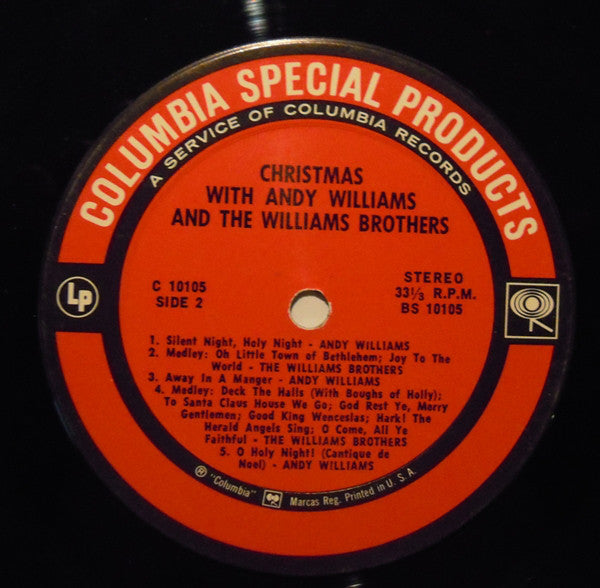 Williams, Andy & The Williams Brothers  - Christmas With Andy Williams And The Williams Brothers (Vinyl, VG+) (Vinyl LP)