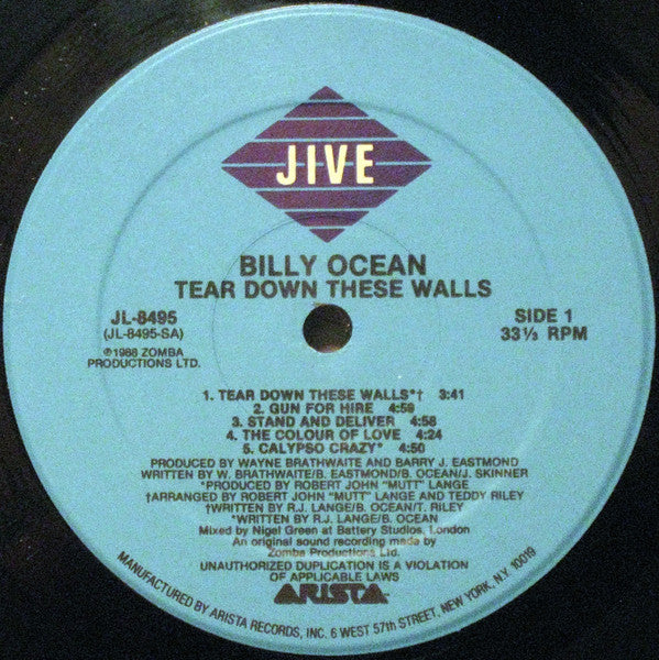 Ocean, Billy - Tear Down These Walls (VG+) (Vinyl LP)