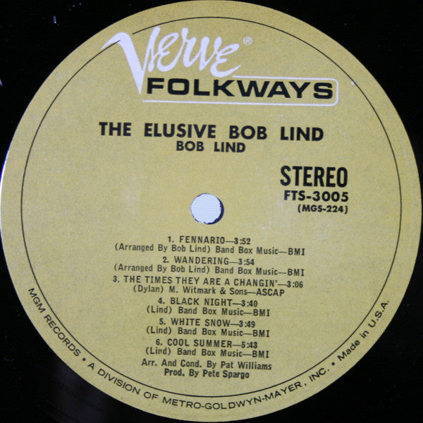 Lind, Bob - The Elusive Bob Lind (VG) (Vinyl LP)
