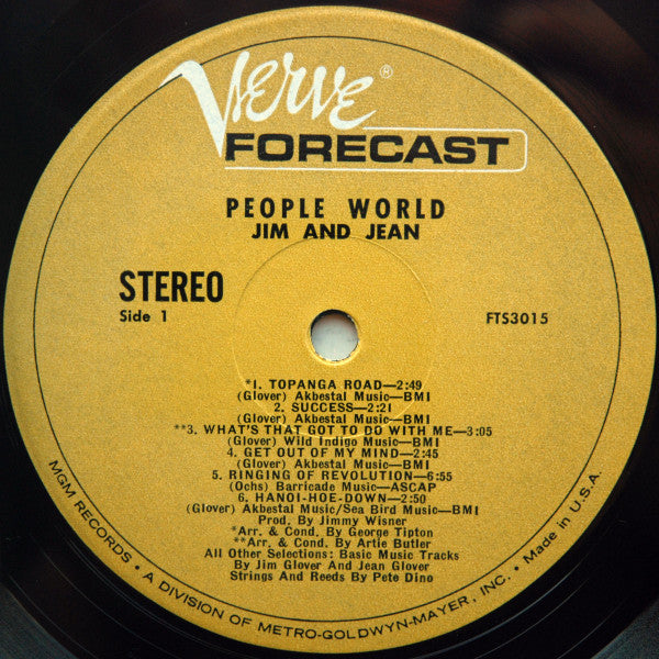 Jim & Jean - People World (VG) (Vinyl LP)
