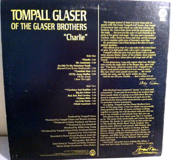 Glaser, Tompall - Charlie (VG+) (Vinyl LP)