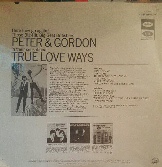 Peter & Gordon - True Love Ways (VG) (Vinyl LP)