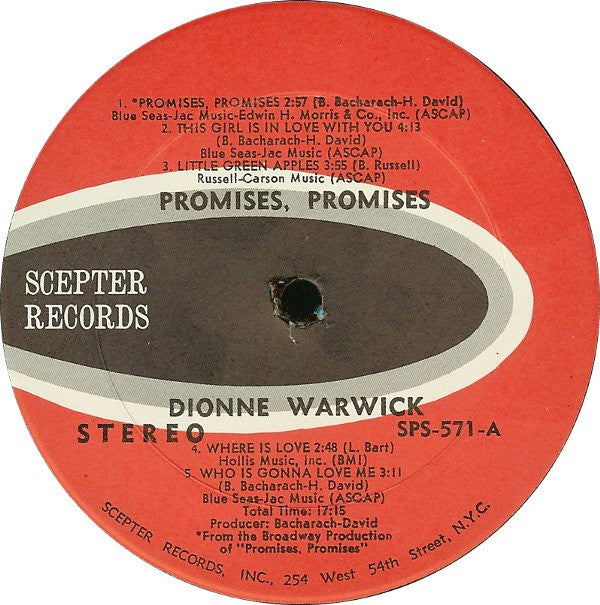 Warwick, Dionne - Promises, Promises (VG+) (Vinyl LP)