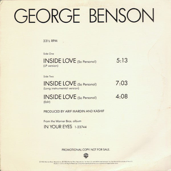 Benson, George - Inside Love (So Personal) (NM or M-) (Vinyl LP)
