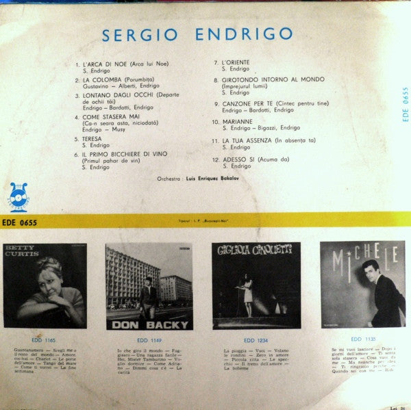 Endrigo, Sergio - Sergio Endrigo (VG+) (Vinyl LP)