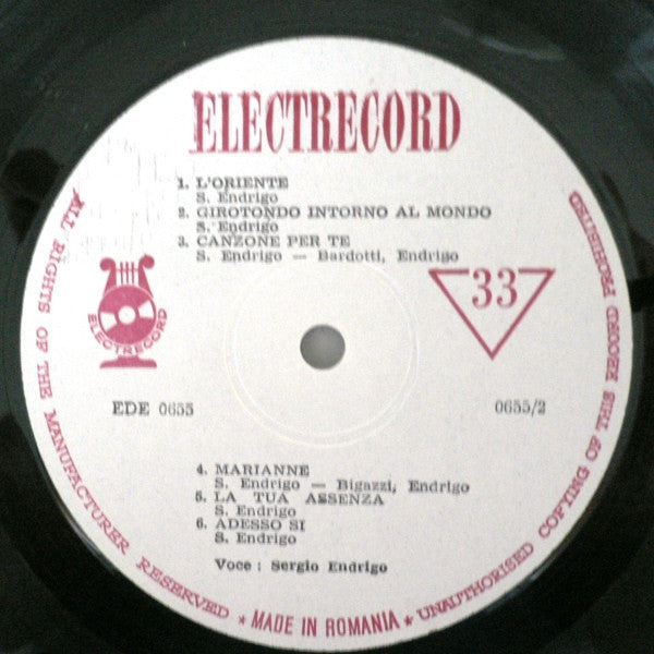 Endrigo, Sergio - Sergio Endrigo (VG+) (Vinyl LP)