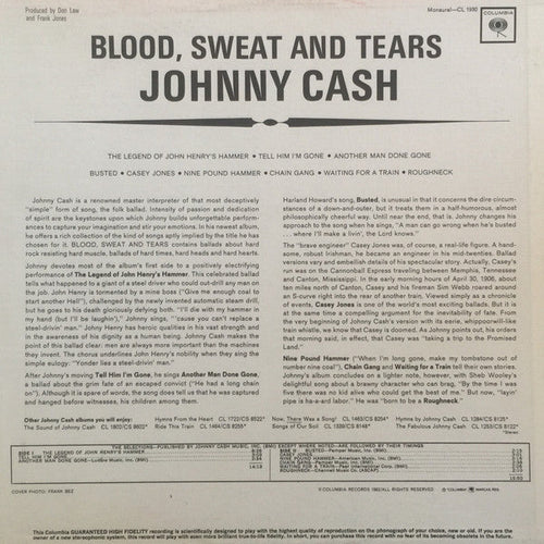 Cash, Johnny - Blood, Sweat And Tears (Vinyl, VG+) (Vinyl LP)