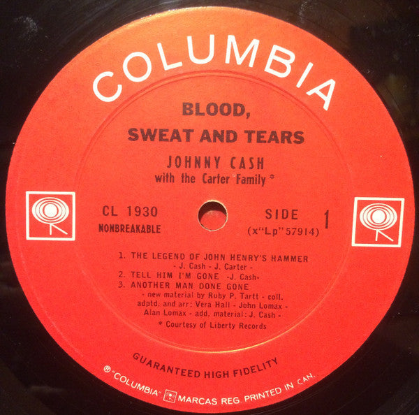 Cash, Johnny - Blood, Sweat And Tears (Vinyl, VG+) (Vinyl LP)