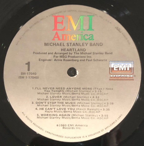 Stanley, Michael Band - Heartland (VG) (Vinyl LP)