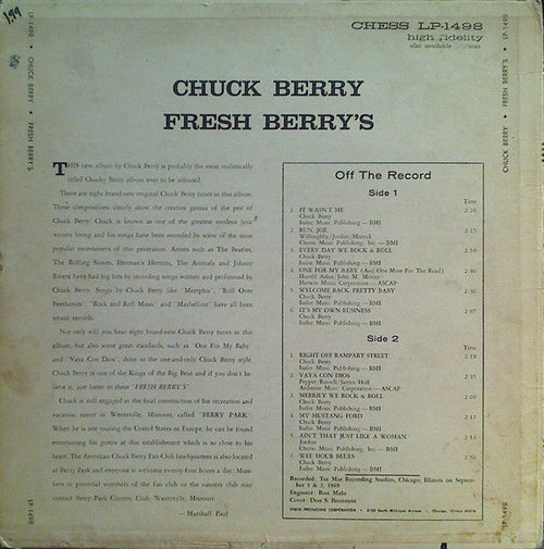 Berry, Chuck - Fresh Berry's (G+) (Vinyl LP)