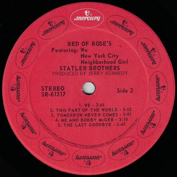 Statler Brothers - Bed Of Rose's (VG) (Vinyl LP)