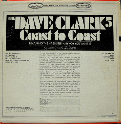 Dave Clark Five - Coast To Coast (G+) (Vinyl LP)