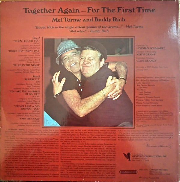 Torme, Mel And Buddy Rich - Together Again – For The First Time (Vinyl, VG+) (Vinyl LP)