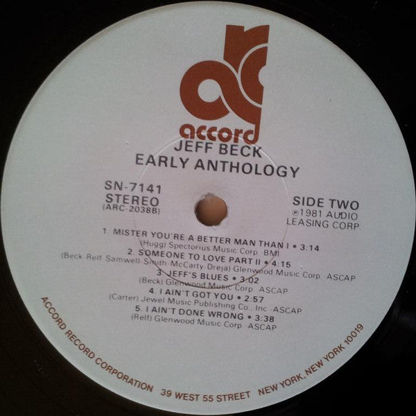 Beck, Jeff - Early Anthology (Vinyl, VG+) (Vinyl LP)