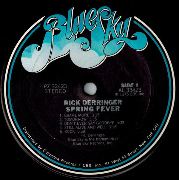 Derringer, Rick - Spring Fever (VG+) (Vinyl LP)