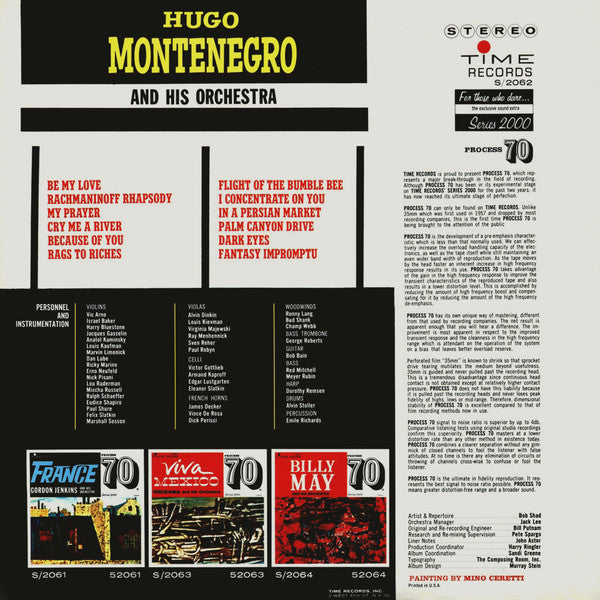 Montenegro, Hugo And His Orchestra - Process 70 (VG) (Vinyl LP)