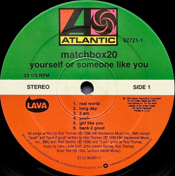Matchbox 20 - Yourself Or Someone Like You (Vinyl, VG+) (Vinyl LP)
