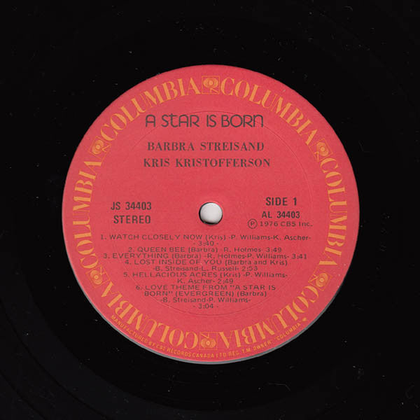 Streisand, Kristofferson - A Star Is Born (VG+) (Vinyl LP)