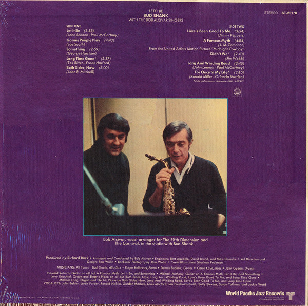 Shank, Bud With The Bob Alcivar Singers - Let It Be (VG) (Vinyl LP)