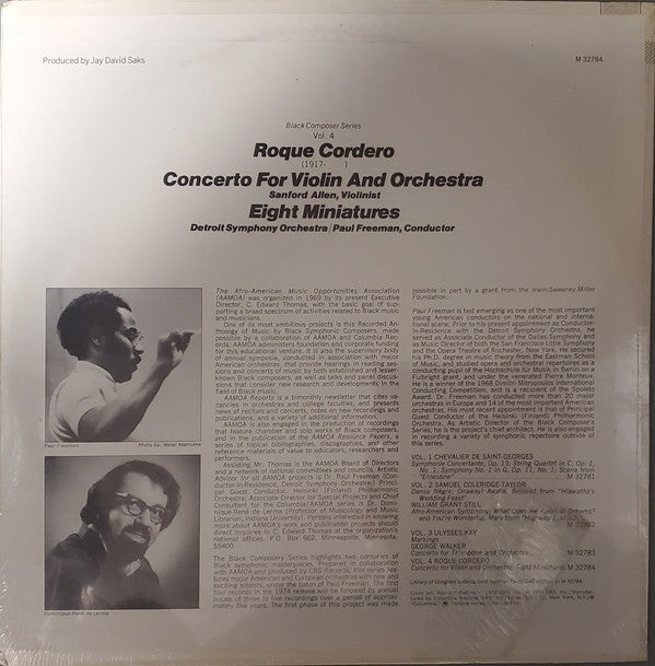Cordero, Roque - Concerto For Violin And Orchestra / Eight Miniatures (M) (Vinyl LP)