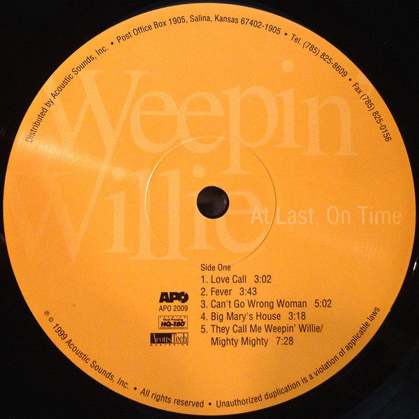 Weepin' Willie - At Last, On Time (Vinyl, VG+) (Vinyl LP)