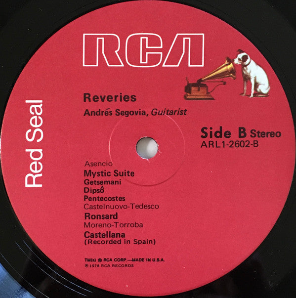 Segovia - Reveries (Vinyl, VG+) (Vinyl LP)