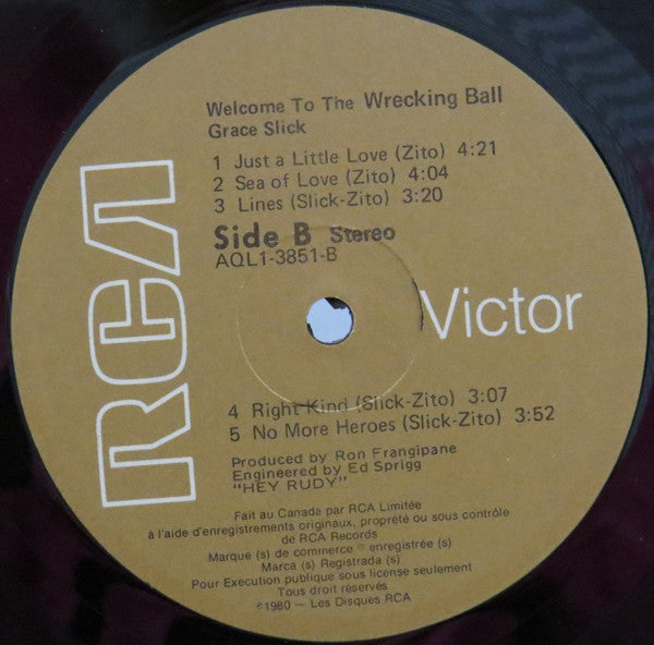 Slick, Grace - Welcome To The Wrecking Ball! (VG+) (Vinyl LP)