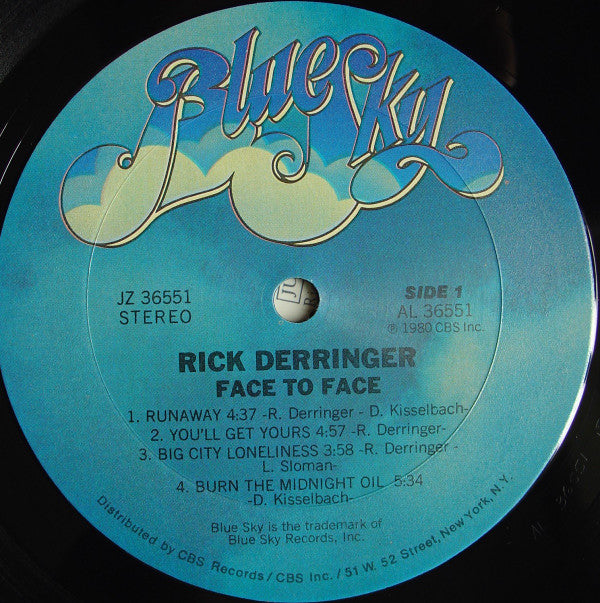 Derringer, Rick - Face To Face (VG) (Vinyl LP)