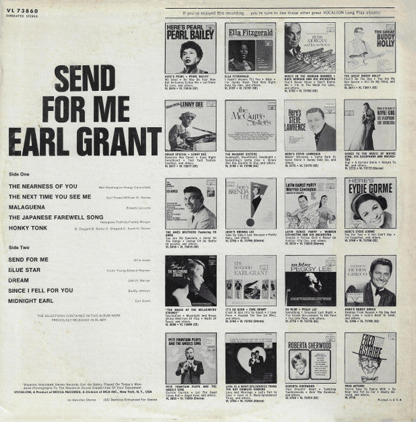 Grant, Earl - Send For Me (VG) (Vinyl LP)
