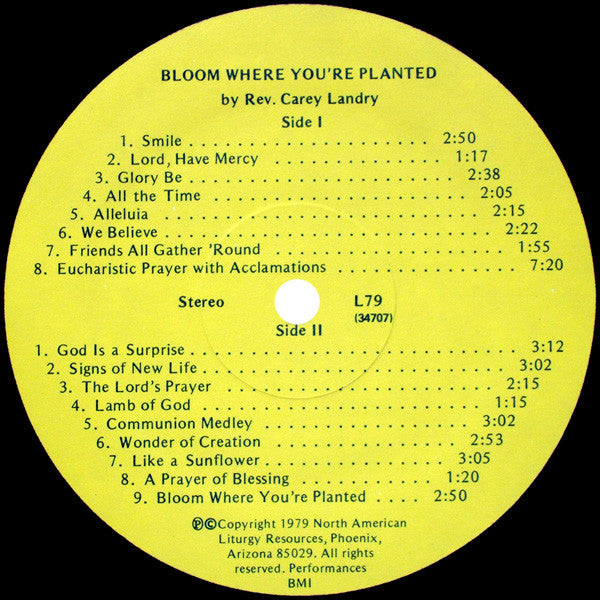 Landry, Rev. Carey - Bloom Where You're Planted (VG+) (Vinyl LP)