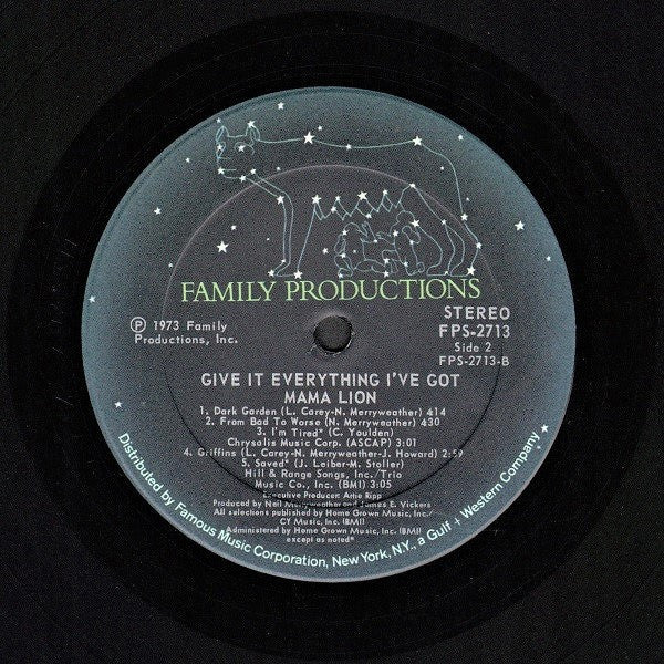 Mama Lion - Give It Everything I've Got (VG+) (Vinyl LP)