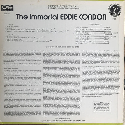 Condon, Eddie - The Immortal Eddie Condon (VG+) (Vinyl LP)