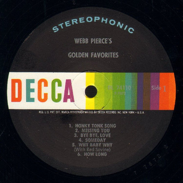 Pierce, Webb - Webb Pierce's Golden Favorites (Vinyl, VG) (Vinyl LP)