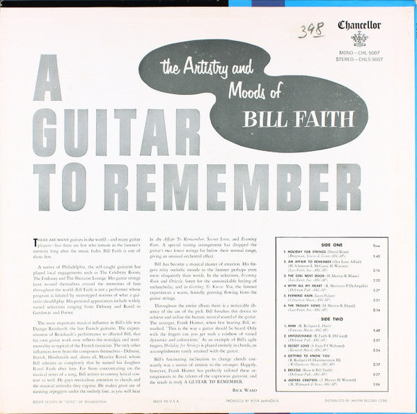 Faith, Bill - A Guitar To Remember (VG+) (Vinyl LP)