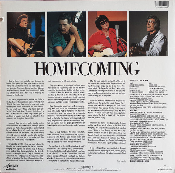 Class Of '55, Carl Perkins, Jerry Lee Lewis, Roy Orbison, Johnny Cash - Memphis Rock & Roll Homecoming (M) (Vinyl LP)