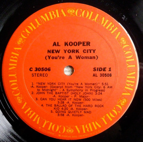 Kooper, Al - New York City (You're A Woman) (VG+) (Vinyl LP)