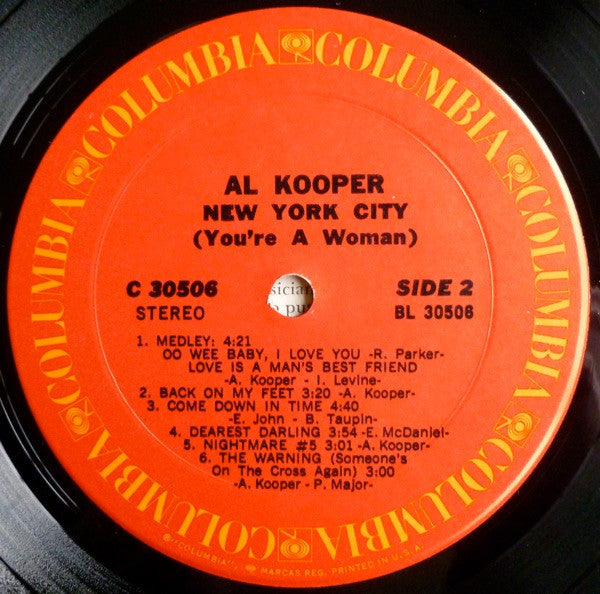 Kooper, Al - New York City (You're A Woman) (VG+) (Vinyl LP)